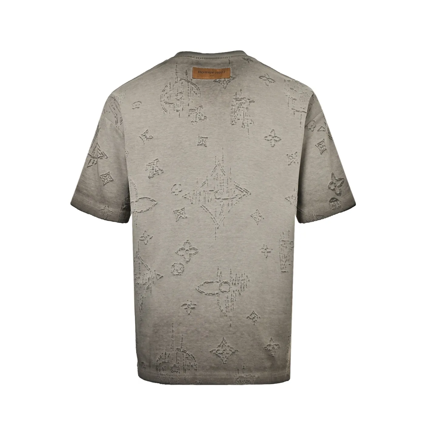 Louis Vuitton/Louis Vuitton presbyopia burnt flower washed distressed short sleeves